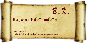 Bujdos Kálmán névjegykártya